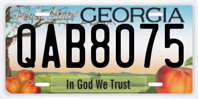 GA license plate QAB8075