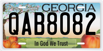 GA license plate QAB8082