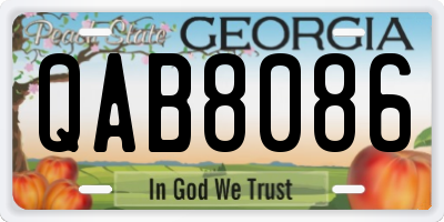 GA license plate QAB8086