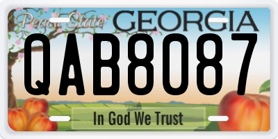 GA license plate QAB8087