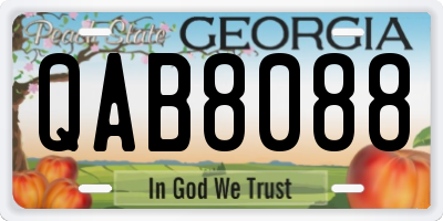 GA license plate QAB8088