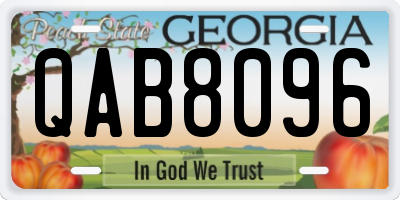 GA license plate QAB8096