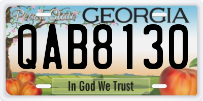 GA license plate QAB8130