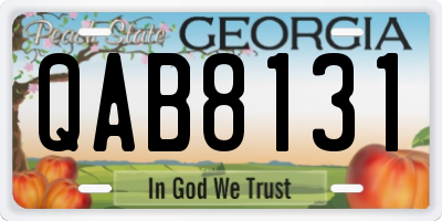 GA license plate QAB8131