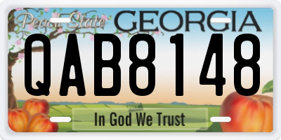 GA license plate QAB8148