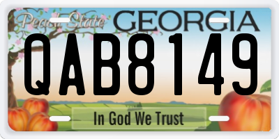 GA license plate QAB8149