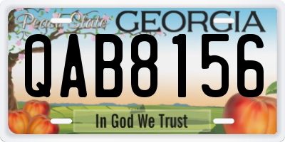 GA license plate QAB8156