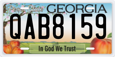 GA license plate QAB8159