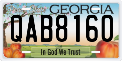 GA license plate QAB8160