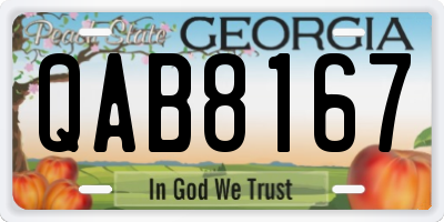 GA license plate QAB8167