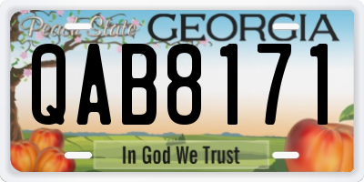 GA license plate QAB8171