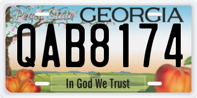 GA license plate QAB8174