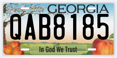 GA license plate QAB8185