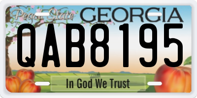 GA license plate QAB8195