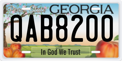 GA license plate QAB8200