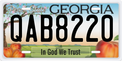 GA license plate QAB8220