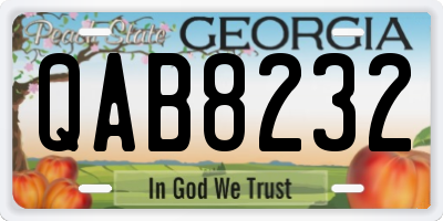 GA license plate QAB8232