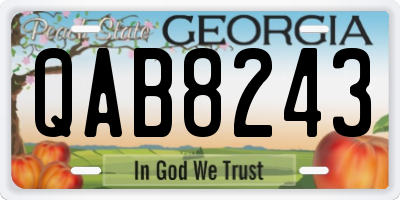 GA license plate QAB8243