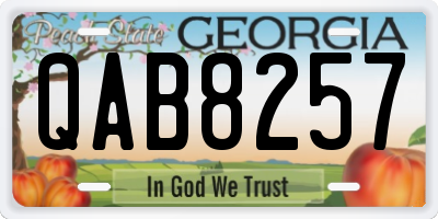 GA license plate QAB8257