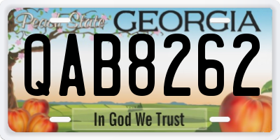 GA license plate QAB8262