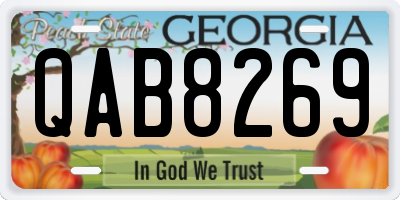 GA license plate QAB8269