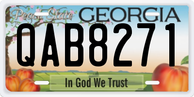 GA license plate QAB8271