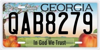 GA license plate QAB8279