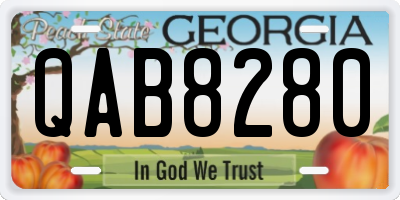 GA license plate QAB8280