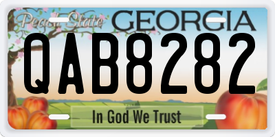 GA license plate QAB8282