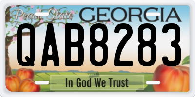 GA license plate QAB8283
