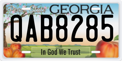 GA license plate QAB8285