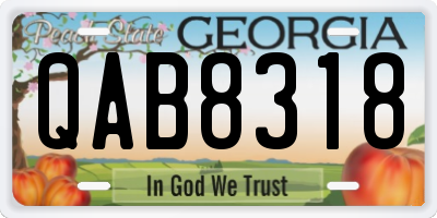 GA license plate QAB8318