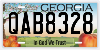 GA license plate QAB8328