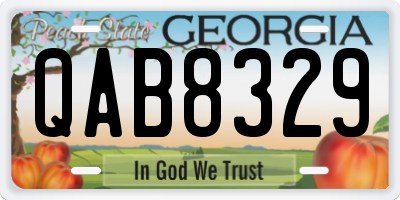 GA license plate QAB8329