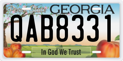 GA license plate QAB8331