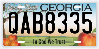 GA license plate QAB8335