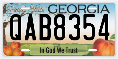 GA license plate QAB8354