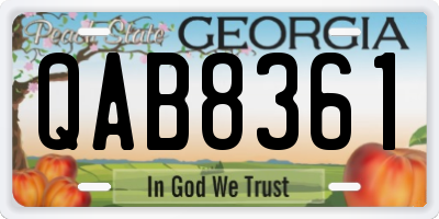 GA license plate QAB8361