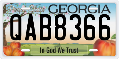 GA license plate QAB8366