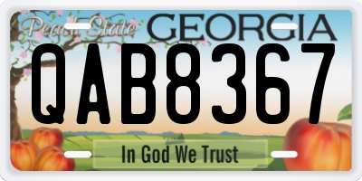 GA license plate QAB8367