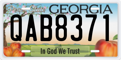 GA license plate QAB8371