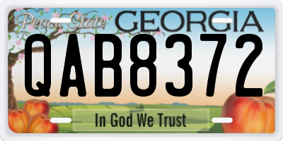 GA license plate QAB8372