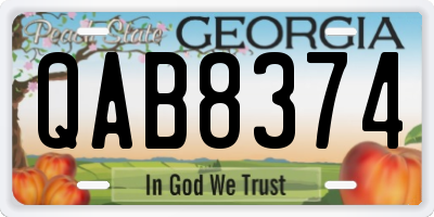 GA license plate QAB8374