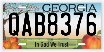 GA license plate QAB8376