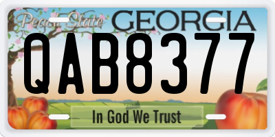 GA license plate QAB8377