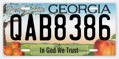 GA license plate QAB8386