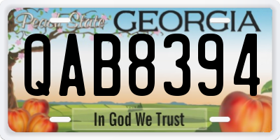 GA license plate QAB8394