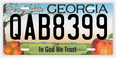 GA license plate QAB8399