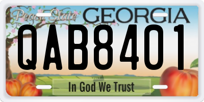 GA license plate QAB8401