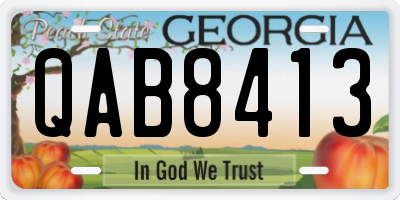 GA license plate QAB8413